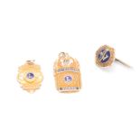 A COLLECTION OF 10CT GOLD AND ENAMEL LIONS CLUB PENDANTS app.11g (3)