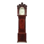 SAMUEL COLLIER, ECCLES. A LATE GEORGE THE III FIGURED MAHOGANY LONGCASE CLOCK, having swan neck