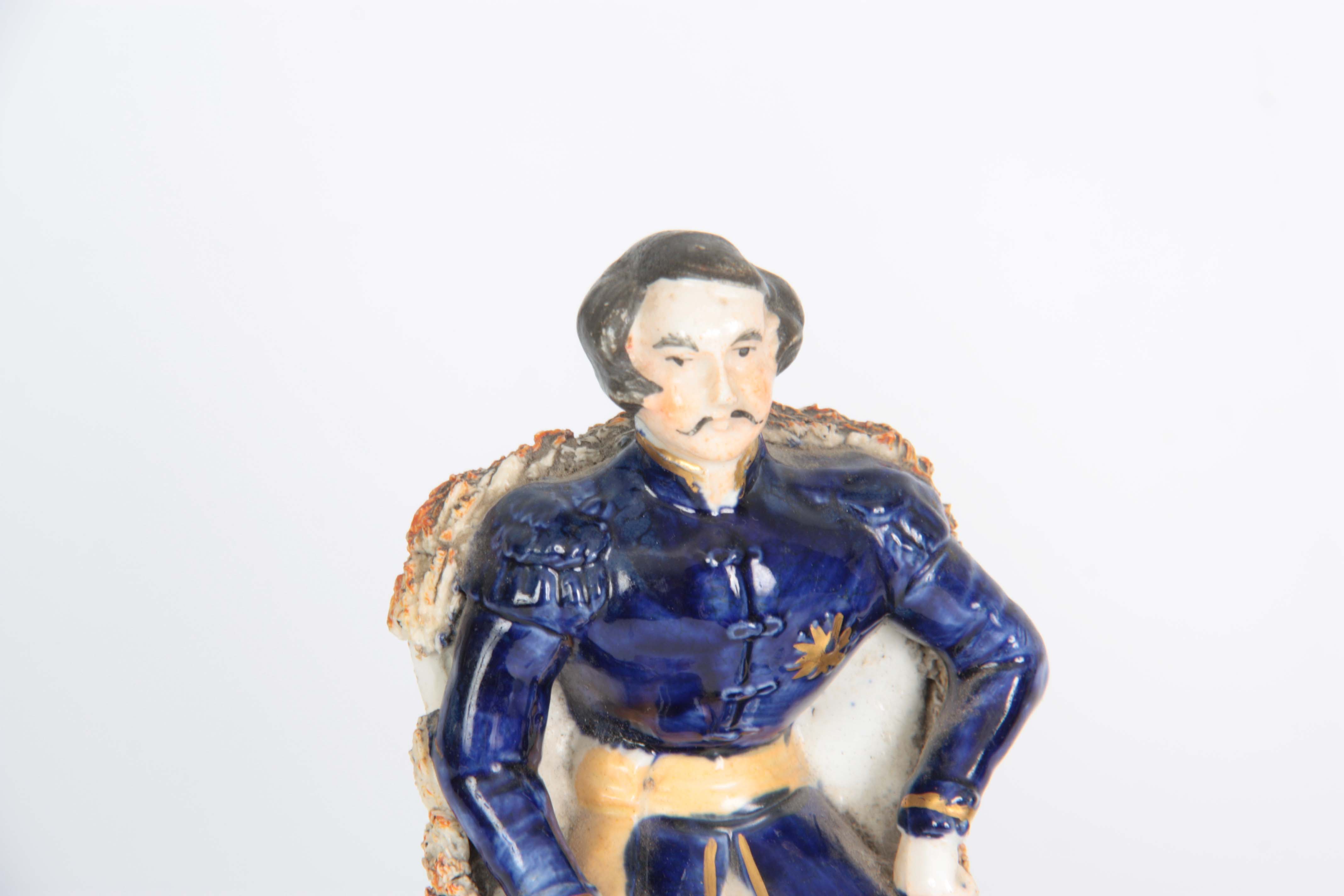 A PAIR OF 19TH CENTURY STAFFORDSHIRE FIGURES depic - Image 2 of 7