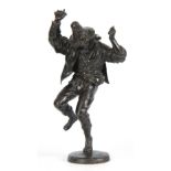 AFTER JEAN-JACQUES FEUCHERE. A LATE 19th CENTURY PATINATED BRONZE SCULPTURE modelled as a young