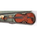 AN ANTIQUE VIOLIN LABELED BARINI VIOLIN also with