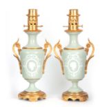 A STYLISH PAIR OF LATE 19TH CENTURY FRENCH CELADON
