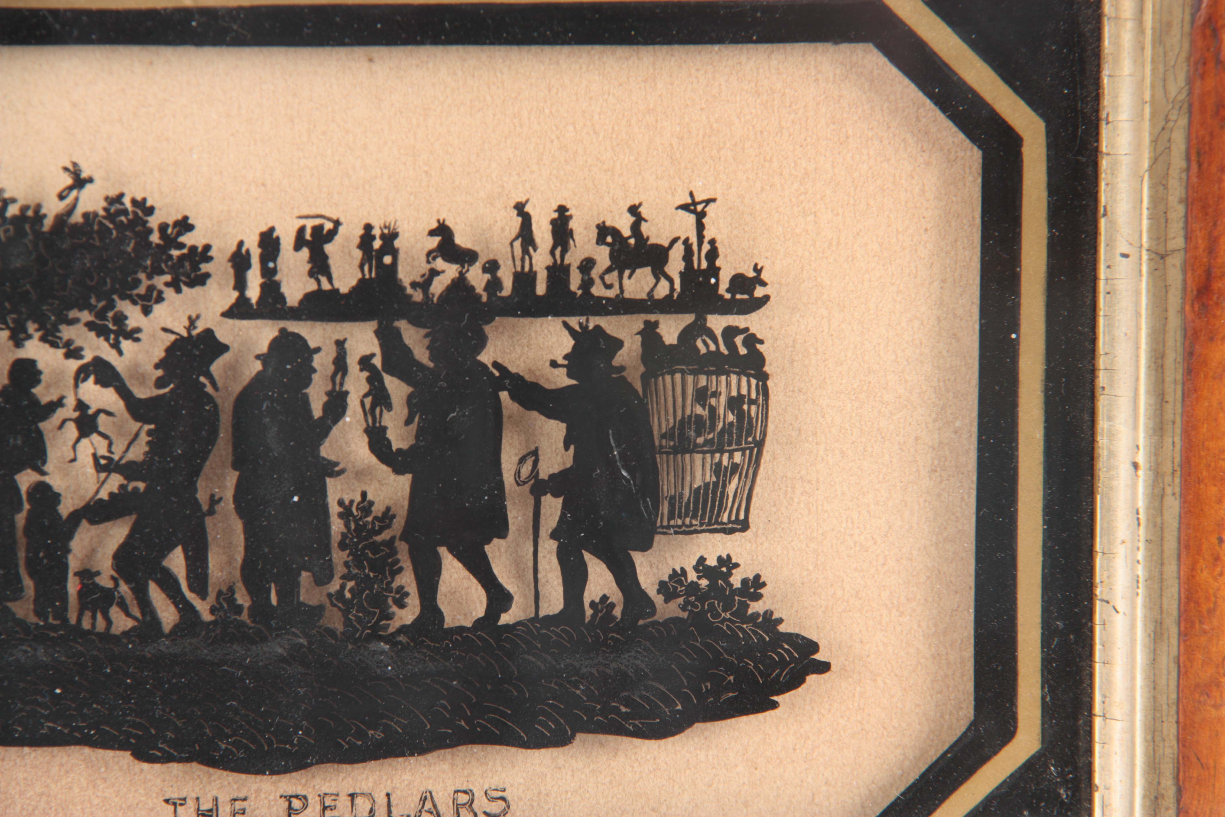 A 19TH CENTURY REVERSE PAINTED SILHOUETTE PICTURE - Image 3 of 4