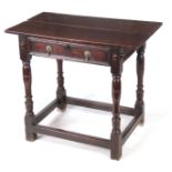 A GOOD 17TH CENTURY OAK SIDE TABLE OF SUPERB COLOU