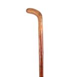 AN UNUSUAL 19TH CENTURY PENWORK WALKING STICK deco