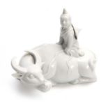A CHINESE BLANC DE CHINE FIGURE of a seated water