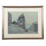ARR. BOB RICHARDSON - PASTEL DRAWING Hebden Bridge, Yorkshire - signed mounted and in silvered