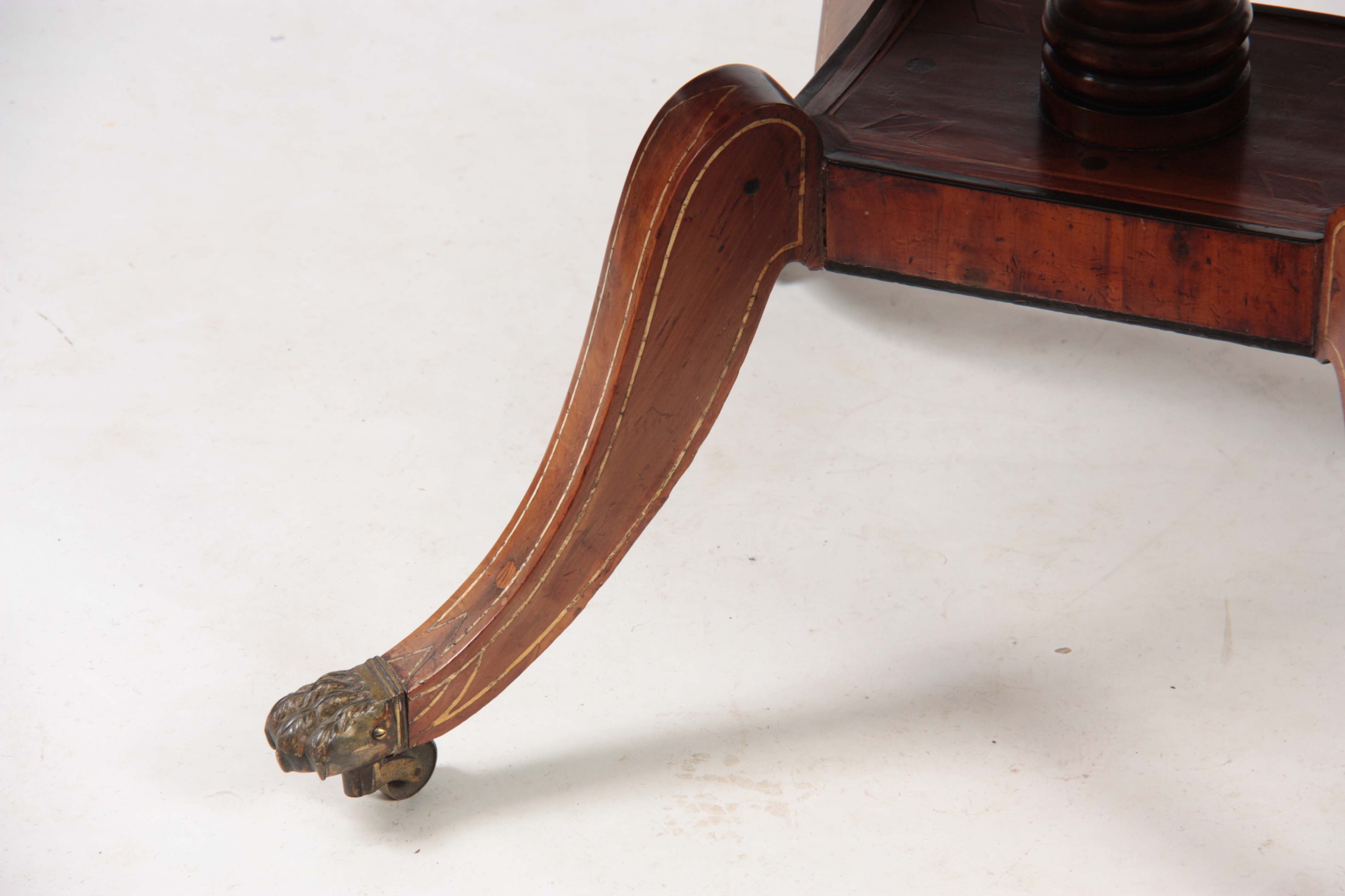 AN UNUSUAL REGENCY YEW-WOOD AND BONE INLAID SOFA T - Image 6 of 12