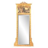 A 19TH CENTURY FRENCH GILT GESSO PIER MIRROR AND C