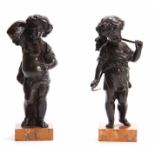 A PAIR OF 19TH CENTURY BRONZE FIGURES OF CHILDREN