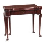 A GEORGE II MAHOGANY TRIPLE TOP FOLD OVER TABLE ha