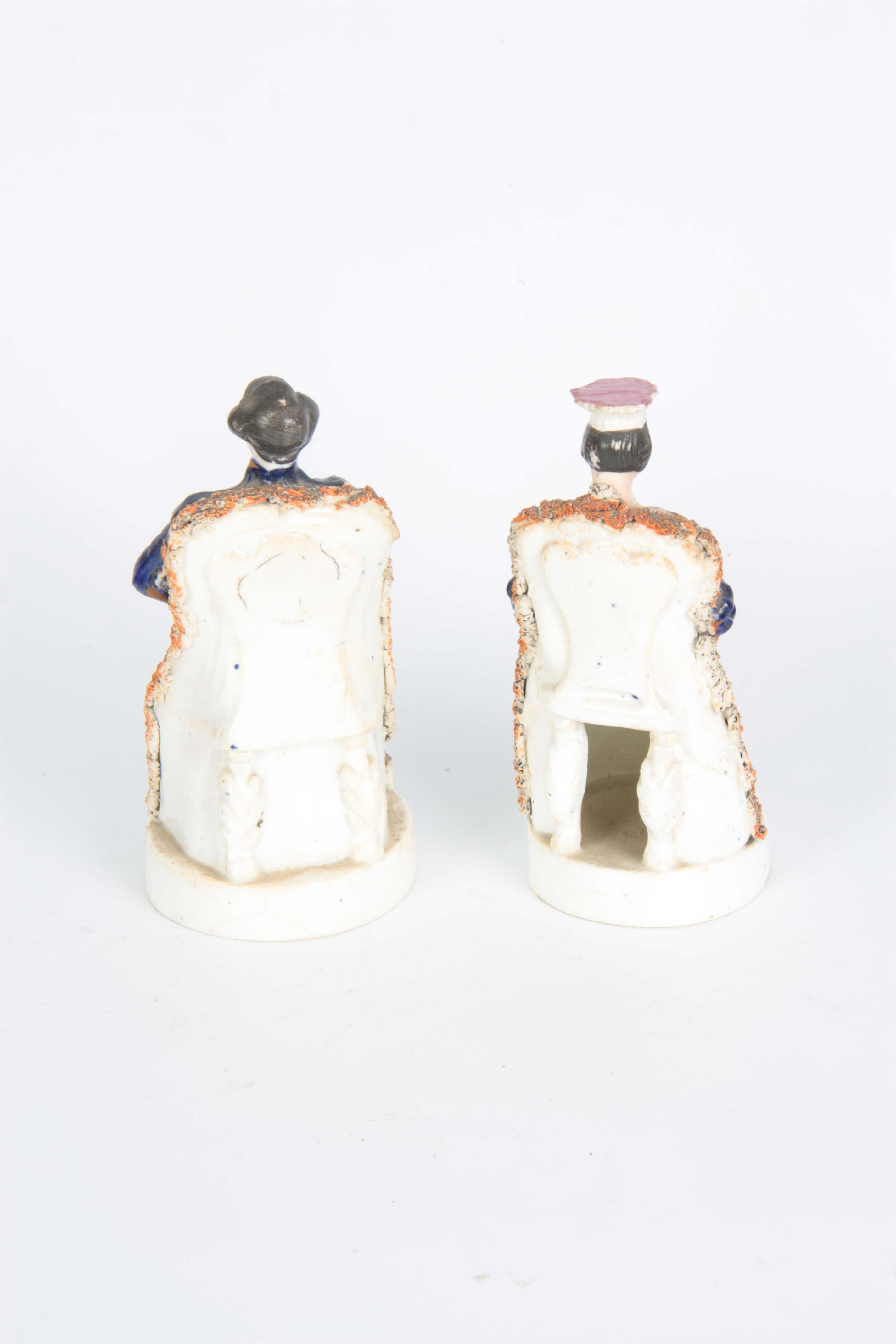 A PAIR OF 19TH CENTURY STAFFORDSHIRE FIGURES depic - Image 6 of 7