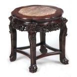 A 19TH CENTURY CHINESE HARDWOOD JARDINIERE STAND w
