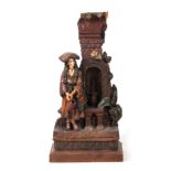 A LATE 19TH CENTURY TERRACOTTA SCULPTURE OF A SPAN