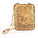 A JAPANESE MEIJI PERIOD MULTI METAL KOMAI STYLE CIGARETTE CASE/ WALLET profusely engraved with
