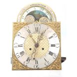 LAWSON, NEWTON AN 18TH CENTURY EIGHT DAY MOONPHASE LONGCASE CLOCK MOVEMENT the 13" arched brass dial