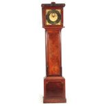 AN UNUSUAL LATE GEORGE III IRISH MAHOGANY DOMESTIC REGULATOR LONGCASE CLOCK with mask fa carved