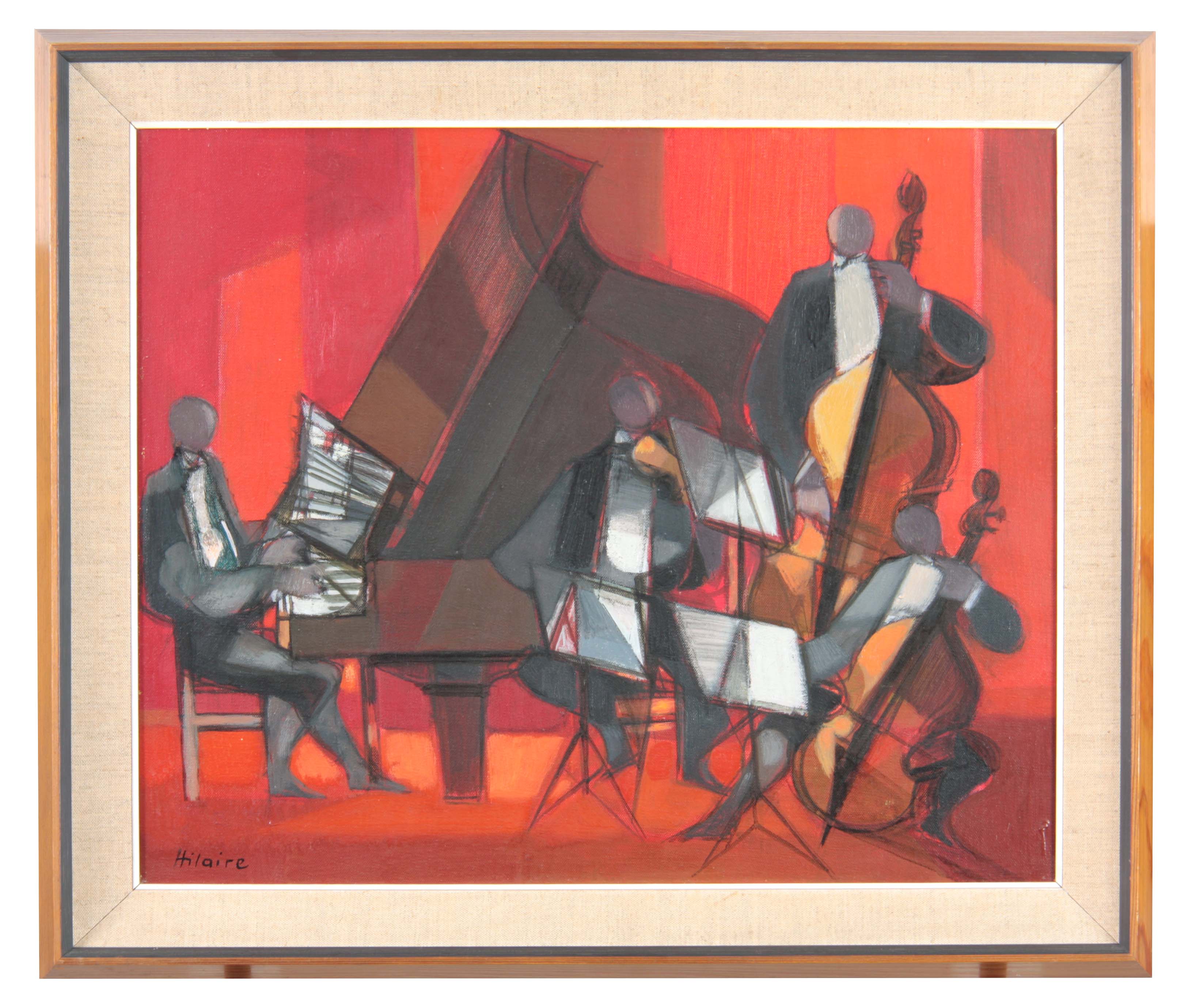 CAMILLE HILAIRE (FRENCH 1916-2004) OIL ON CANVAS. Orchestre quartet, the reverse with title and