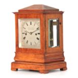 BARRAUD & LUND. CORNHILL LONDON numbered 1567 A GOOD MID 19TH CENTURY SATINWOOD DOUBLE FUSEE FOUR