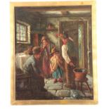 E NICOL R.A. - 19TH CENTURY OIL ON CANVAS children in a kitchen 59.5cm high 49.5cm wide signed and