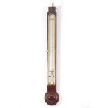 GEO. ADAMS FLEET STREET LONDON AN EARLY 19TH CENTURY MAHOGANY CASED HANGING THERMOMETER with