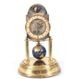 A GERMAN KAISER 400 DAY ANNIVERSARY MANTEL CLOCK the celestial blue dial depicting the planetary