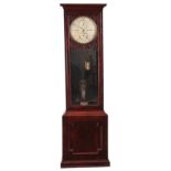 R. B. THOMAS PORT MADOC A MID 19TH CENTURY FIGURED MAHOGANY REGULATOR LONGCASE CLOCK the flat top