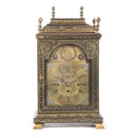 A MID 18TH CENTURY QUARTER STRIKING AUSTRIAN VERGE BRACKET CLOCK the ebony and brass inlaid