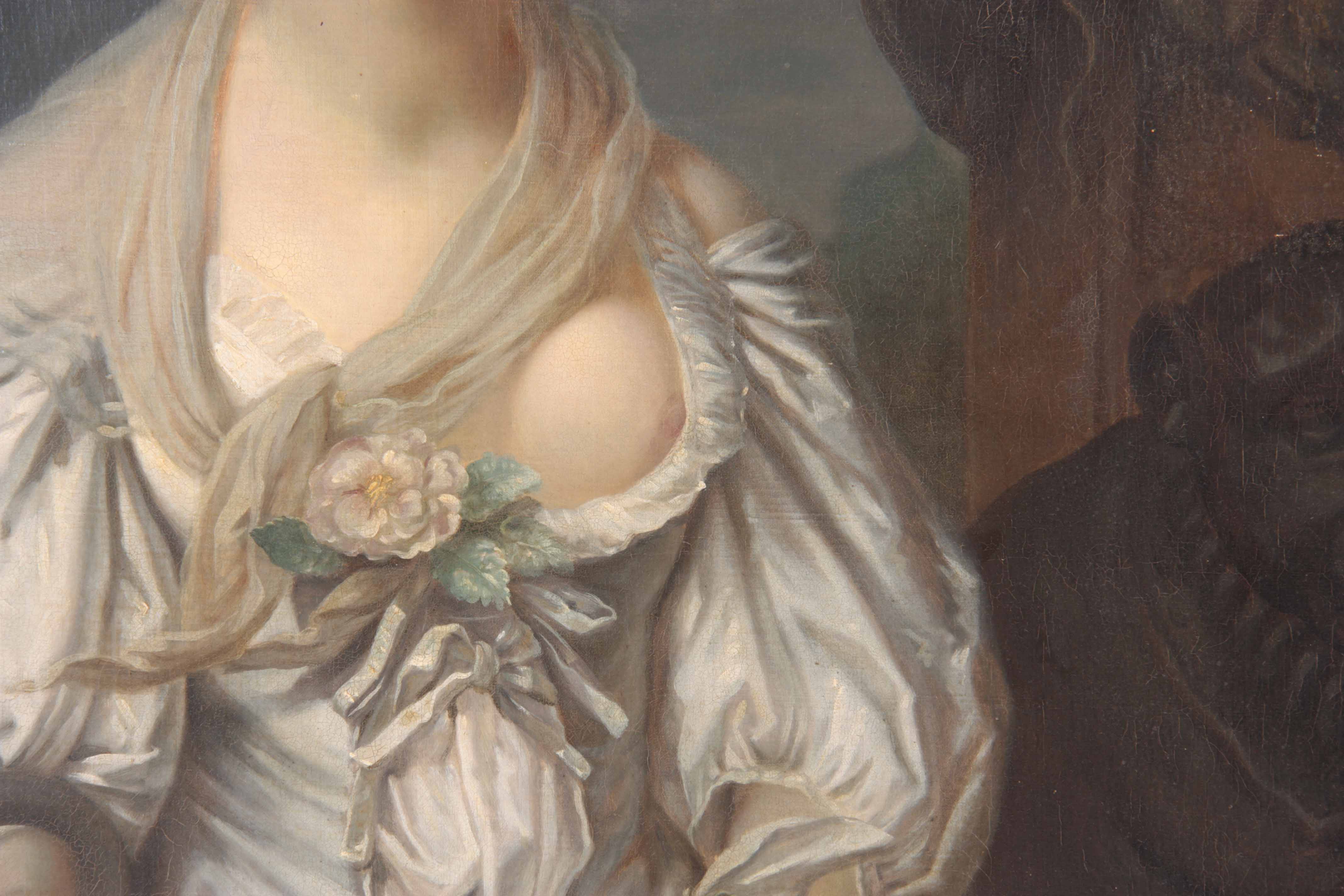 A LARGE EARLY 19TH CENTURY OVAL EROTIC PORTRAIT OF A YOUNG LADY ENTITLED 'THE BROKEN PITCHER' - Image 3 of 10