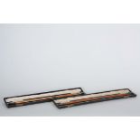 TWO CASED SILVER MOUNTED PRESENTATION CONDUCTORS BATONS both hallmarked George Henry Biggin,