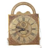 RICHARD WALLIS, TRURO AN 18TH CENTURY EIGHT DAY MOONPHASE LONGCASE CLOCK MOVEMENT the 12" arched