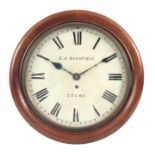 G.GH. BUSHFIELD, COLNE A LATE 19TH CENTURY FUSEE DIAL CLOCK with moulded mahogany surround and brass