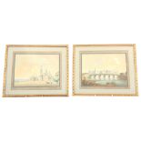LAWCOFF - A PAIR OF EARLY 19TH CENTURY RUSSIAN WATERCOLOURS inscribed on the mounts The Kremlin