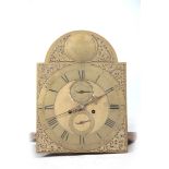 JOSEPH DICKINSON, GAINSBOROUGH AN 18TH CENTURY EIGHT DAY LONGCASE CLOCK MOVEMENT having a 12" arched