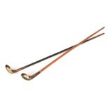 A HICKORY SHAFTED NOVELTY GOLF CLUB WALKING STICK or 'Sunday stick', early 20th century 90.5cm