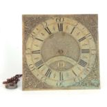JOSEPH VALE, BRISTOL AN 18TH CENTURY 30-HOUR LONGCASE CLOCK MOVEMENT with 12" square brass dial