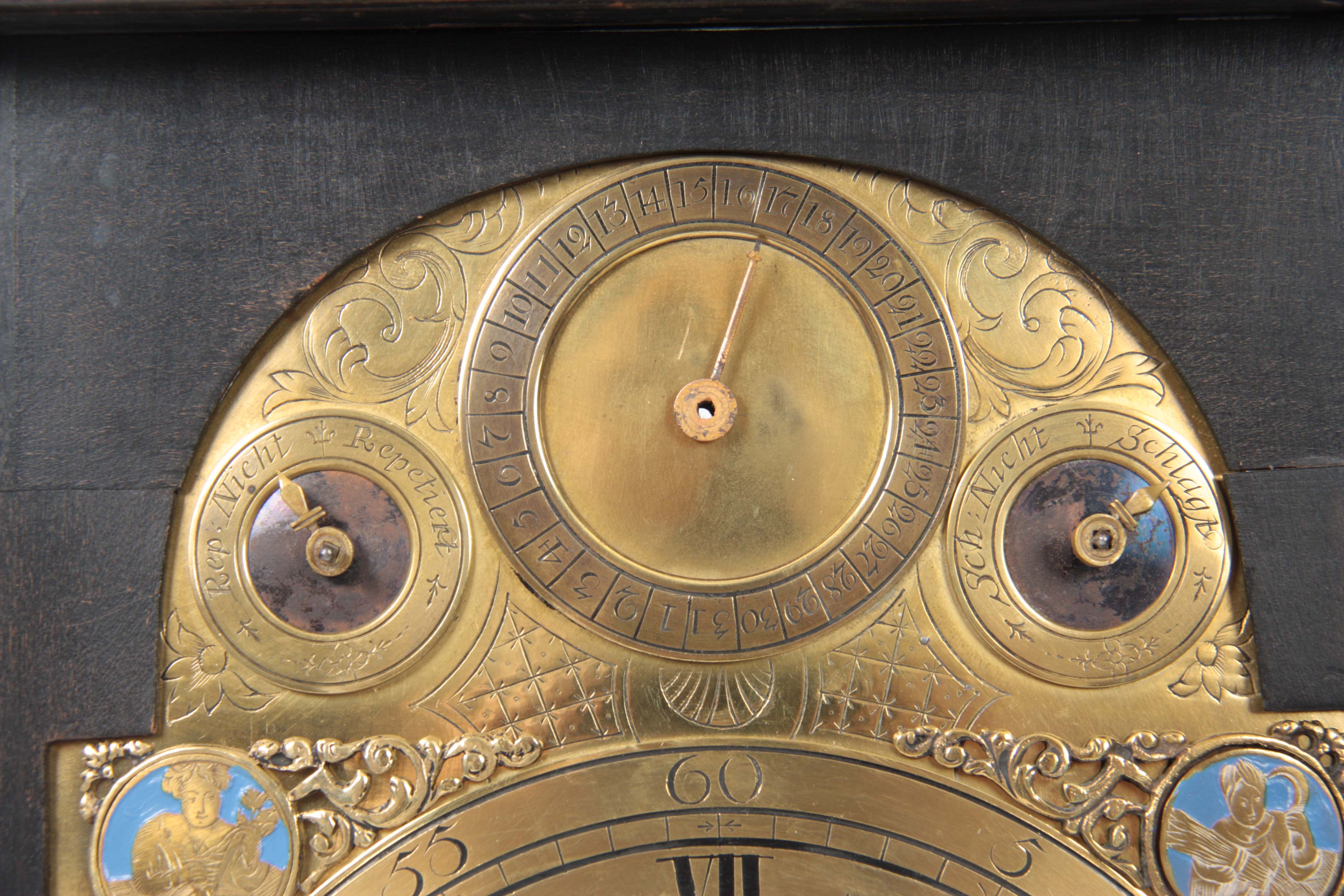 A MID 18TH CENTURY QUARTER STRIKING AUSTRIAN VERGE BRACKET CLOCK the ebony and brass inlaid - Image 7 of 11