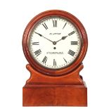 BLURTON, STOURBRIDGE A LATE 19TH CENTURY DOUBLE DIAL FUSEE STATION CLOCK having a mahogany case with