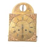 THOMAS BIRCHALL, NANTWICH AN 18TH CENTURY EIGHT DAY LONGCASE CLOCK MOVEMENT the 13" arched brass