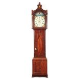 R. NORTHERN, HULL A GEORGE III FIGURED MAHOGANY LONGCASE CLOCK the case with satinwood and ebony