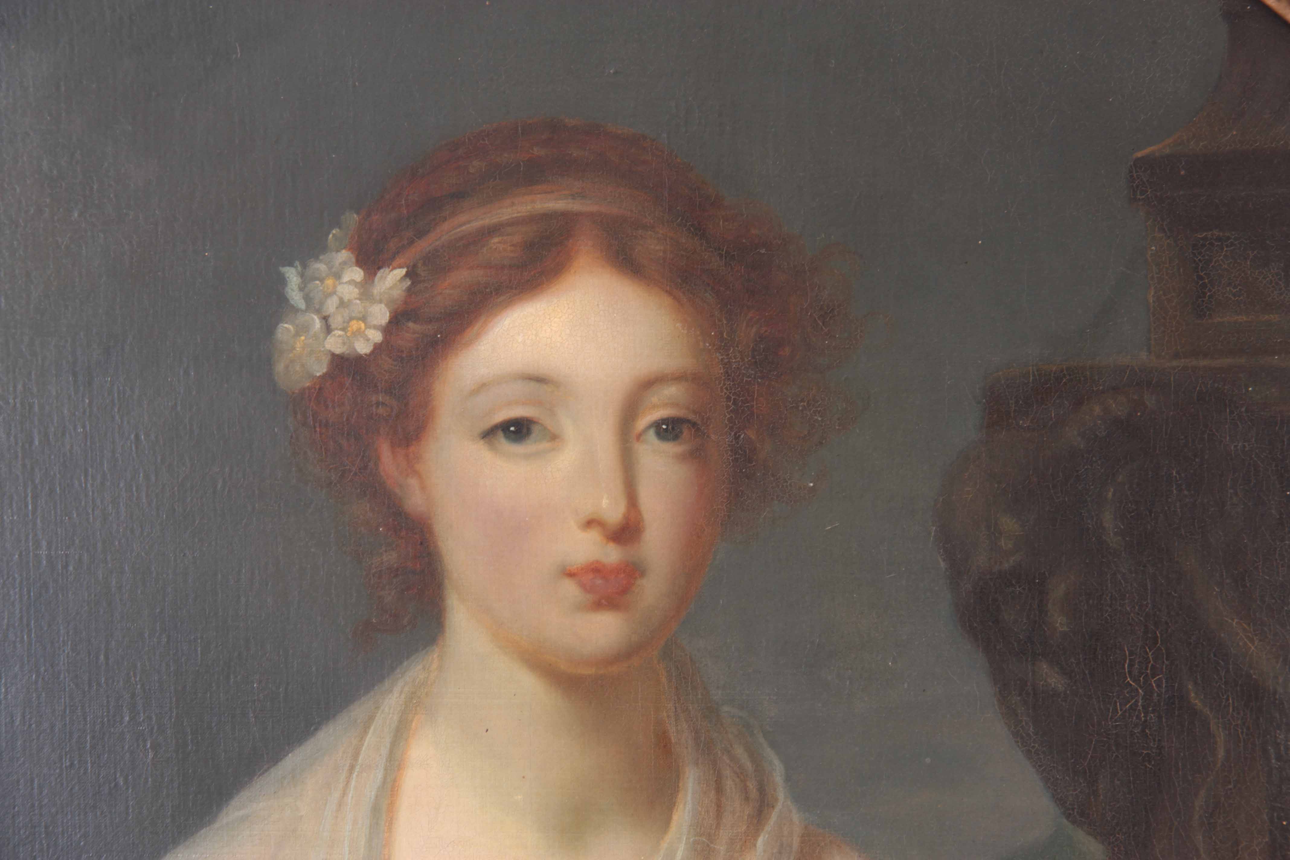 A LARGE EARLY 19TH CENTURY OVAL EROTIC PORTRAIT OF A YOUNG LADY ENTITLED 'THE BROKEN PITCHER' - Image 2 of 10