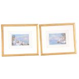 CHARLES ROWBOTHAM - A PAIR OF 19TH CENTURY WATERCOLOURS Lake Como and Lake Maggiore each 12.5cm high