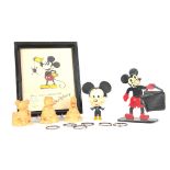 A COLLECTION OF WALT DISNEY MEMORABILIA comprising a MICKEY MOUSE FRAMED STUDIO PRINT FROM 1940; A