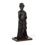 DESIRE PIERRE LOUIS MARIE A LATE 19TH CENTURY PATINATED BRONZE SCULPTURE modelled as young rose