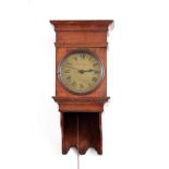 RICHARD FOXTON, DERBY AN EARLY 19TH CENTURY HOODED WALL CLOCK the oak case with moulded cornice