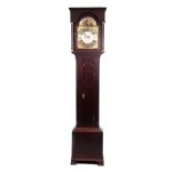 DAVID PATERSON, SUNDERLAND A GEORGE III MAHOGANY TIDAL LONGCASE CLOCK the hood with dental moulded