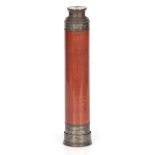 DOLLAND, LONDON A LATE 19TH CENTURY SILVER PLATED AND MAHOGANY THREE DRAW TELESCOPE 4.8cm