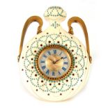 HOWELL JAMES & CO. TO THE QUEEN, LONDON A MID 19TH CENTURY IVORY AND ORMOLU STRUT CLOCK the jewelled