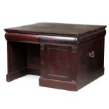 A WILLIAM IV MAHOGANY PARTNERS DESK with unusual layout having stepped knees to each side next to