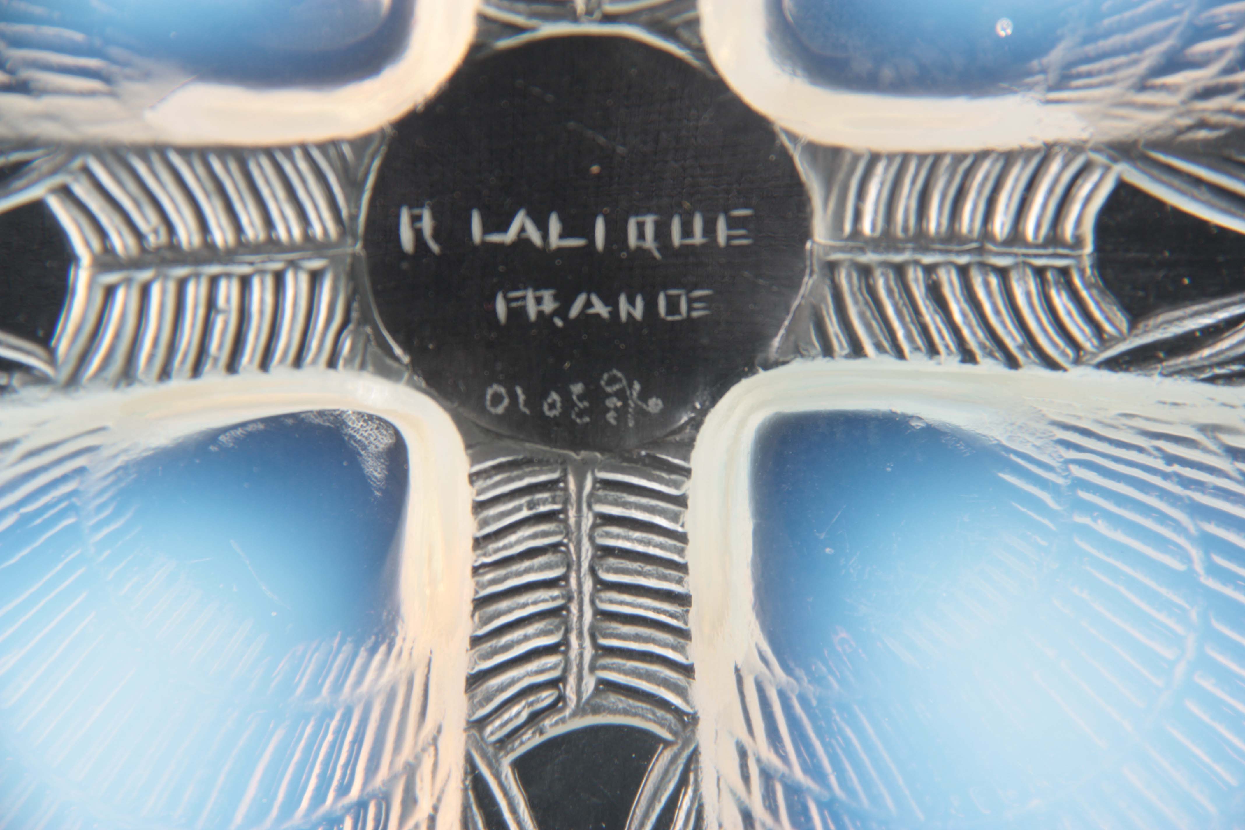 AN R LALIQUE FRANCE COQUILLES CLEAR AND OPALESCENT SHALLOW GLASS DISH 26.5cm diameter - wheel - Image 7 of 9